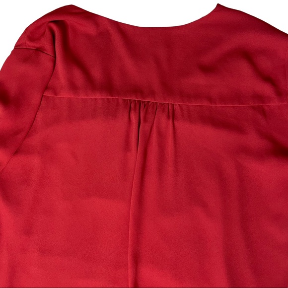 Karen Kane Womens Dress Small S Tomato Red Lined 3/4 Sleeve V-Neck - Picture 4 of 13